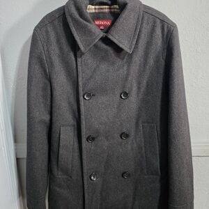 Merona Gray Pea Coat with Structured Shoulders